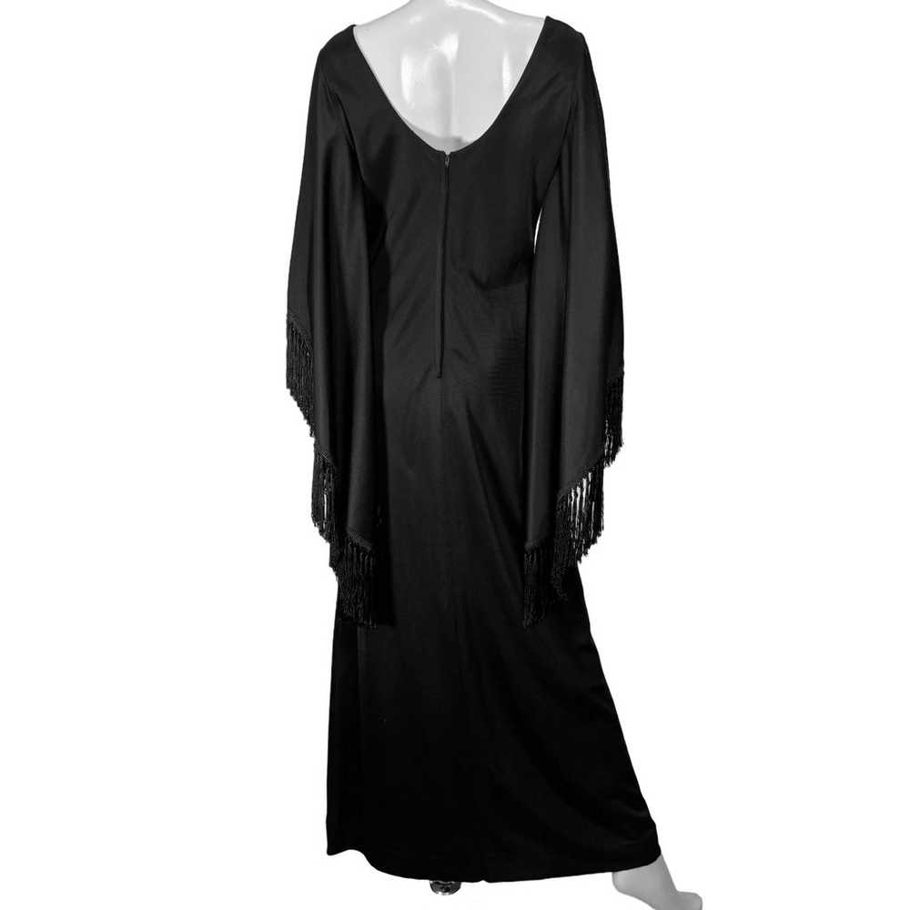 Vintage 50s/60s Witchy Gothic Evening Dress w Fri… - image 5