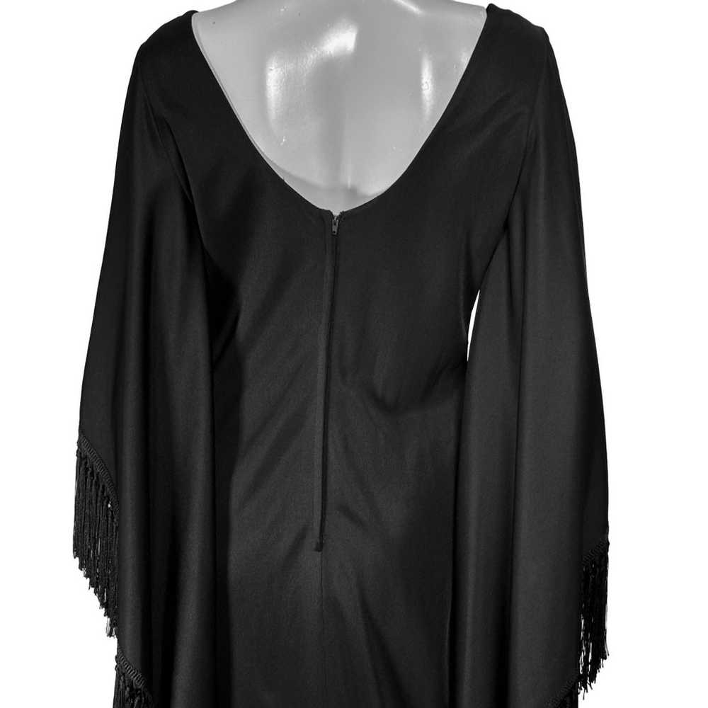 Vintage 50s/60s Witchy Gothic Evening Dress w Fri… - image 7