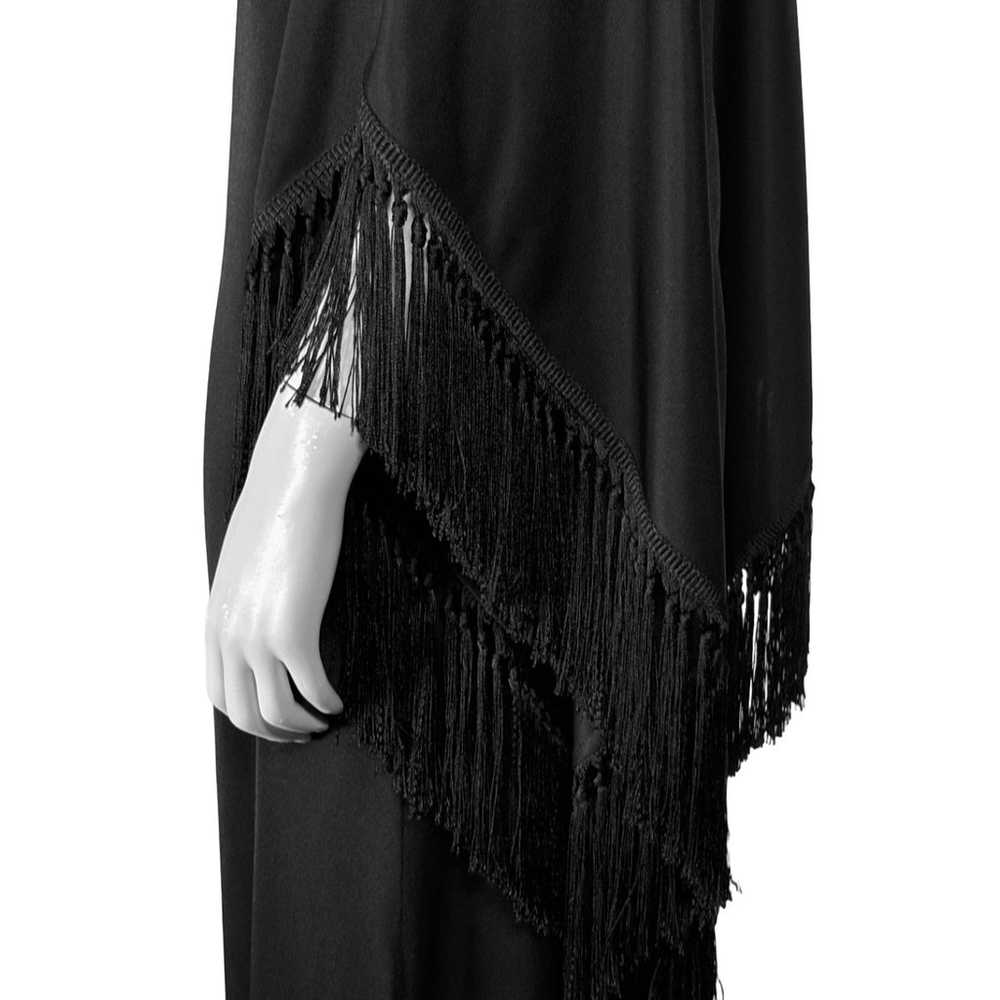 Vintage 50s/60s Witchy Gothic Evening Dress w Fri… - image 9