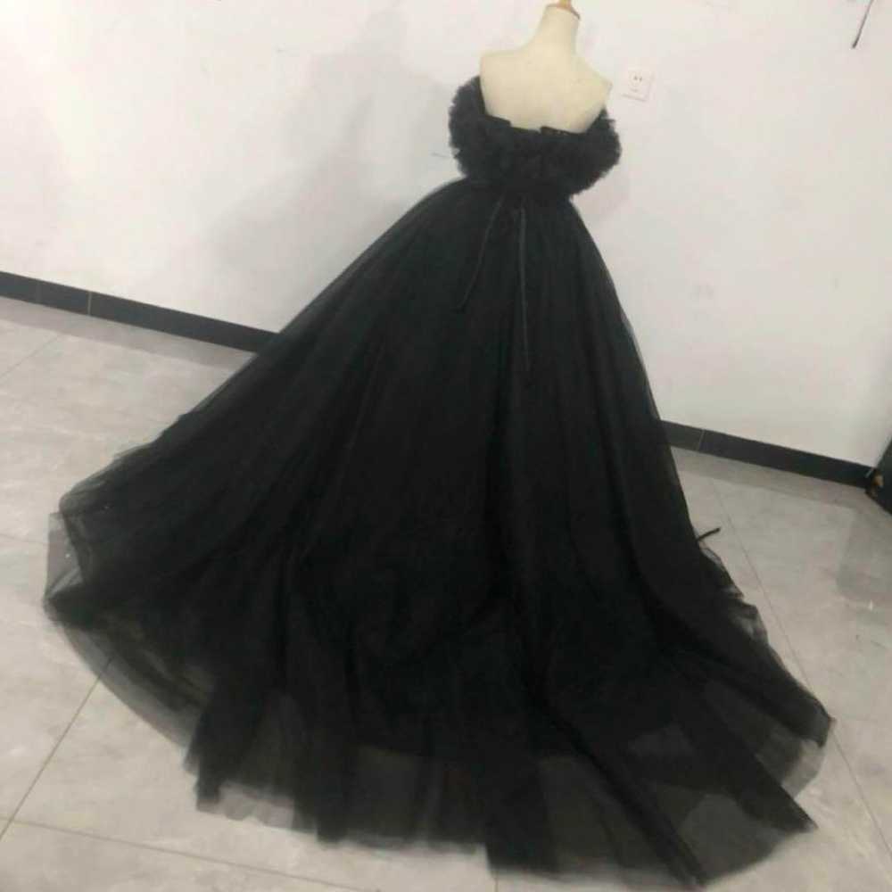 Black tulle wedding dress A-line - image 2