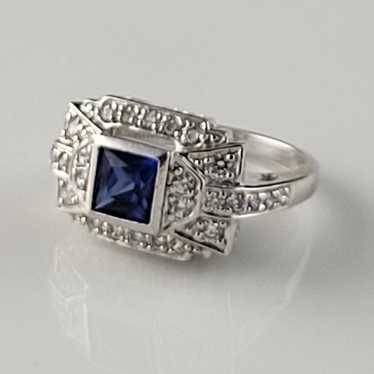 Vintage Ross Simons Art Deco Sapphire Ring