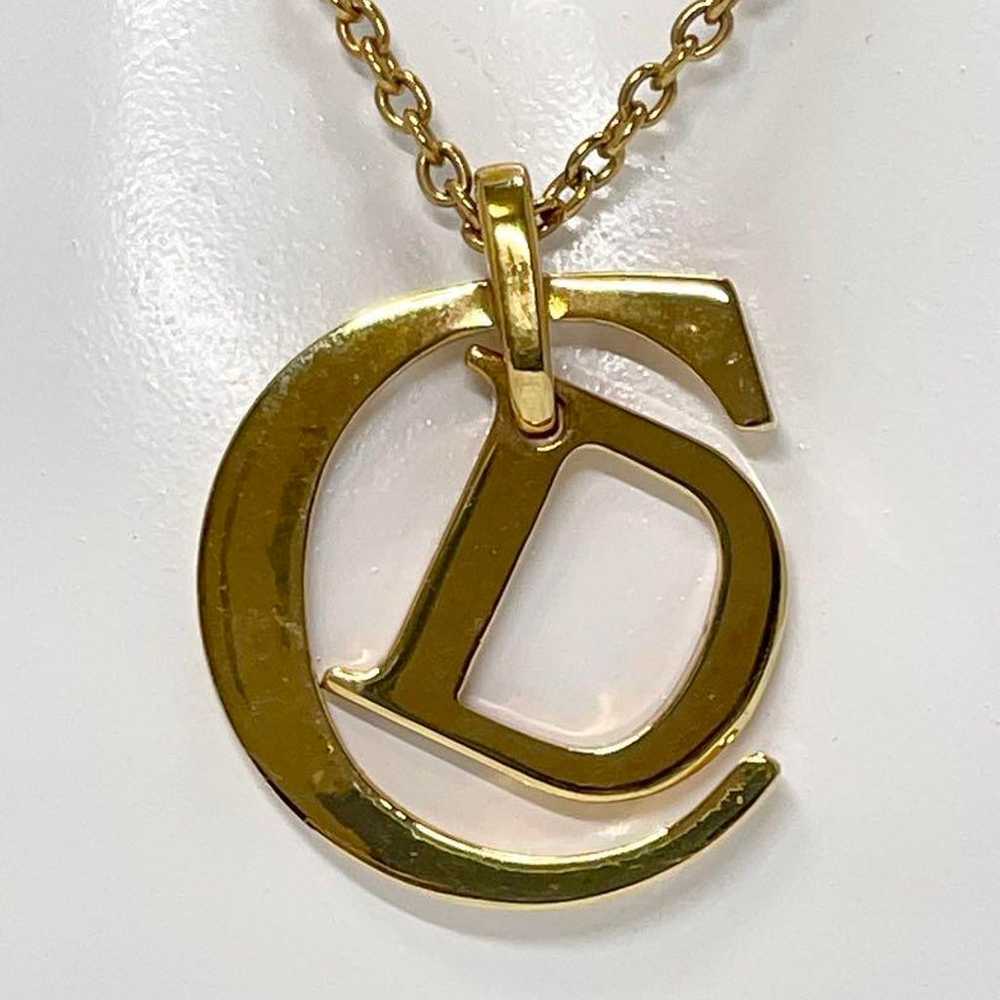 Christian Dior necklace CD logo gold ◆Vintage◆ - image 2