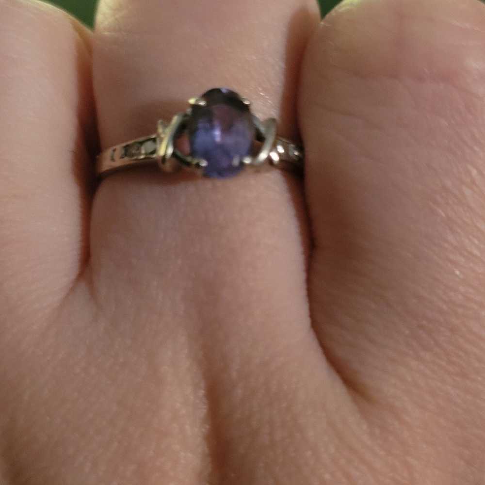 10k white gold and tanzanite ring - image 1