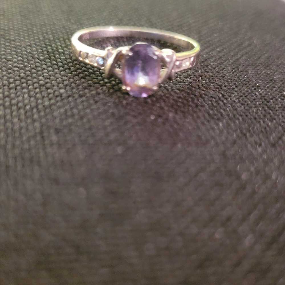 10k white gold and tanzanite ring - image 4