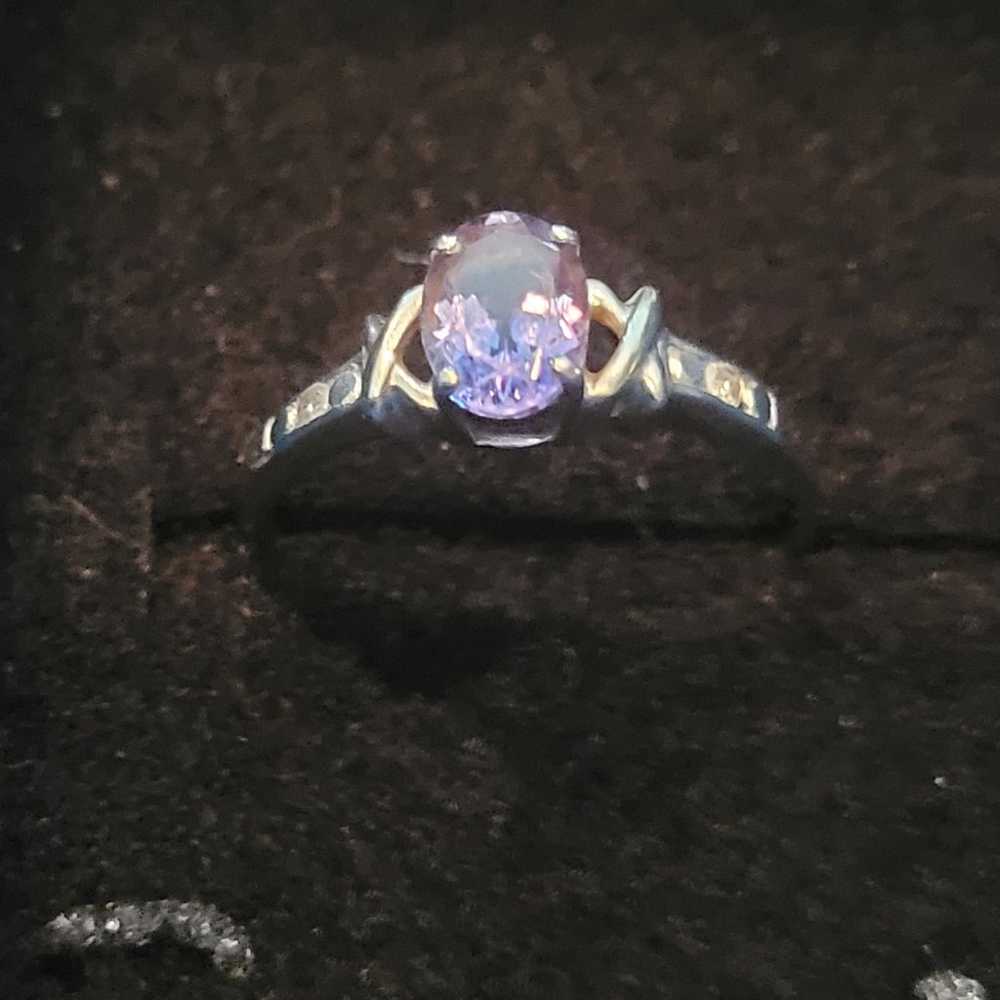 10k white gold and tanzanite ring - image 5