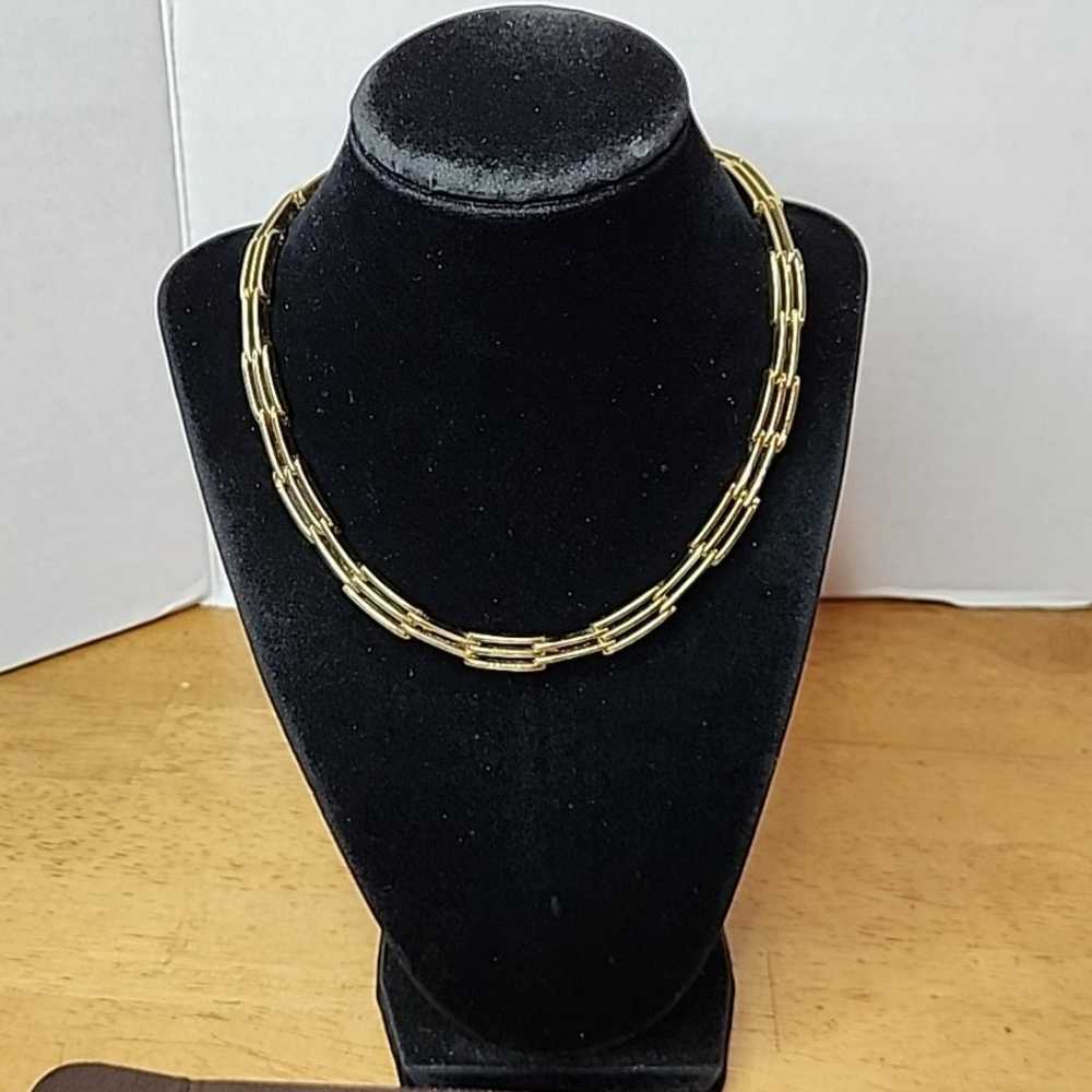 VINTAGE ST. JOHN GOLD TONE ART DECO NECKLACE - image 1