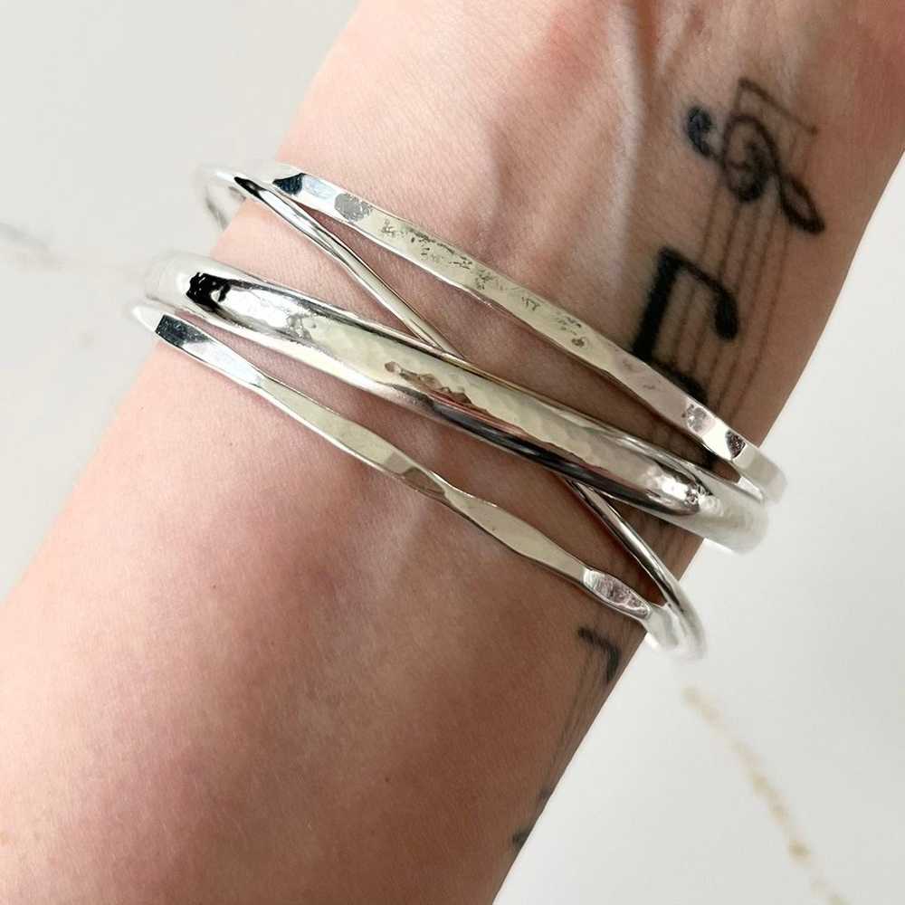 Vintage Bundle of 4 Sterling Silver Bangle Bracel… - image 10