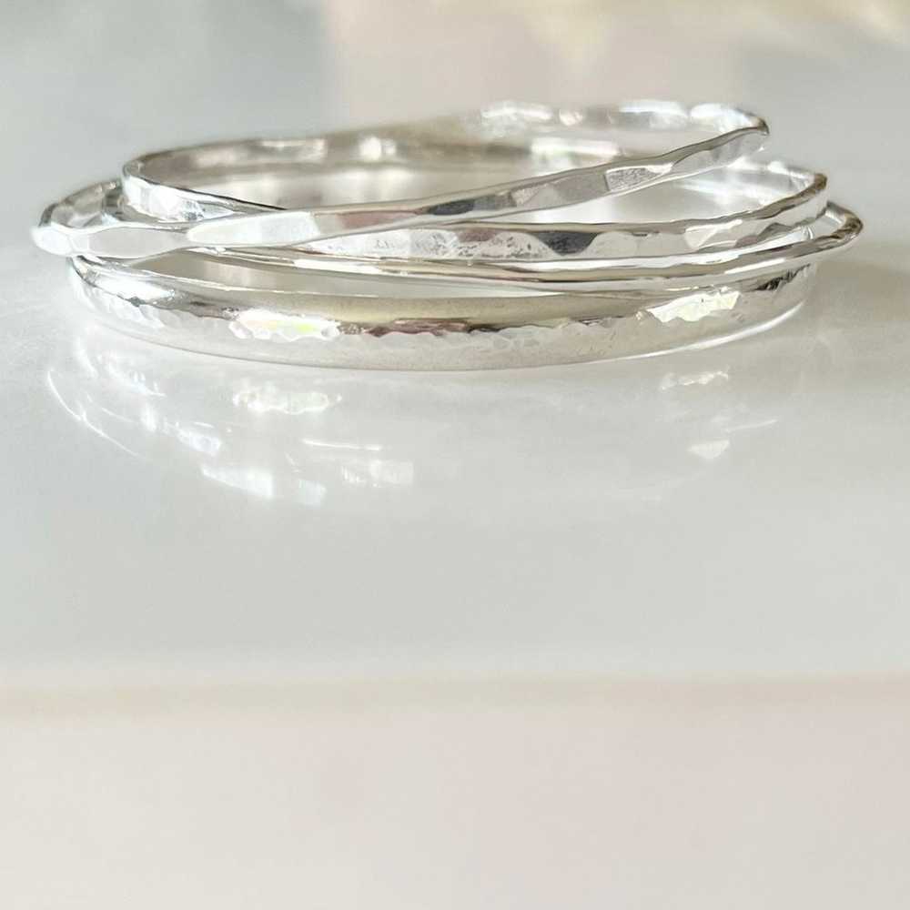 Vintage Bundle of 4 Sterling Silver Bangle Bracel… - image 2