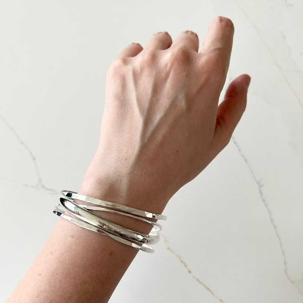 Vintage Bundle of 4 Sterling Silver Bangle Bracel… - image 5