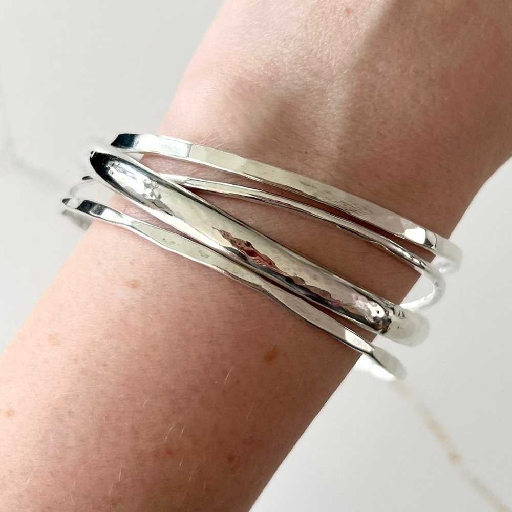 Vintage Bundle of 4 Sterling Silver Bangle Bracel… - image 6