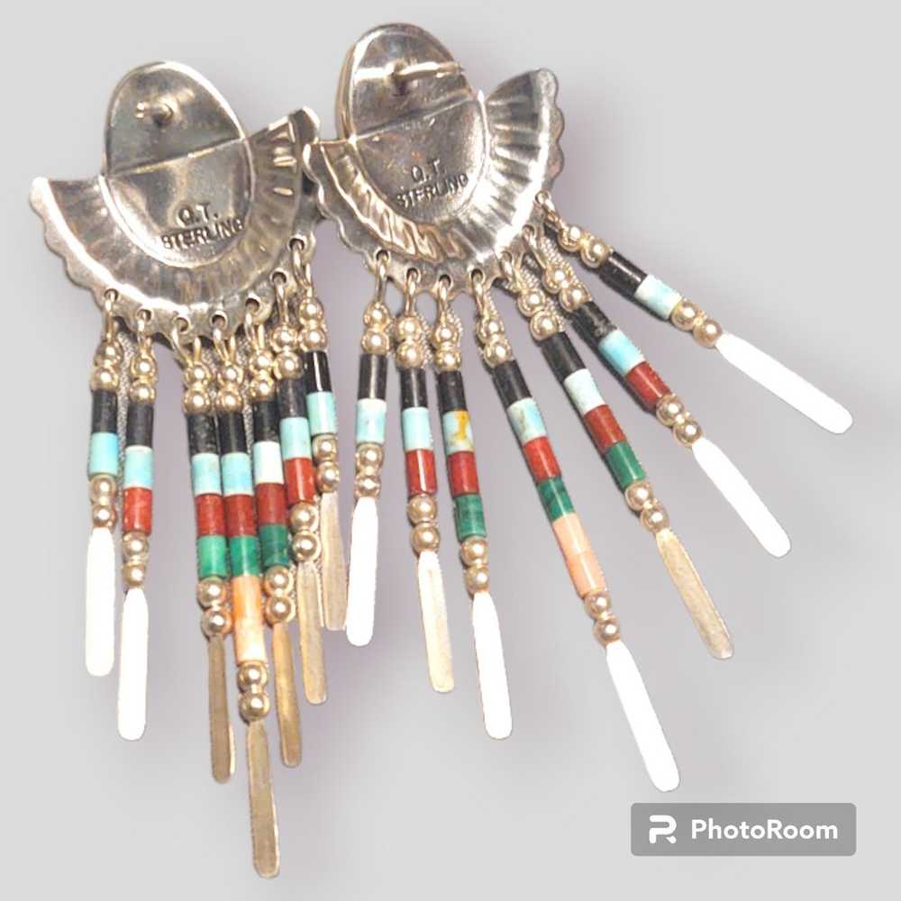 Native American Navajo Earrings, signed Q.T. Quoc… - image 3