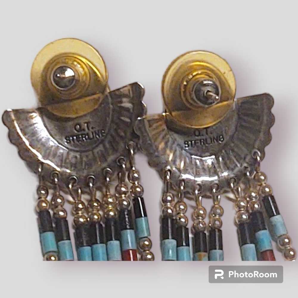 Native American Navajo Earrings, signed Q.T. Quoc… - image 5