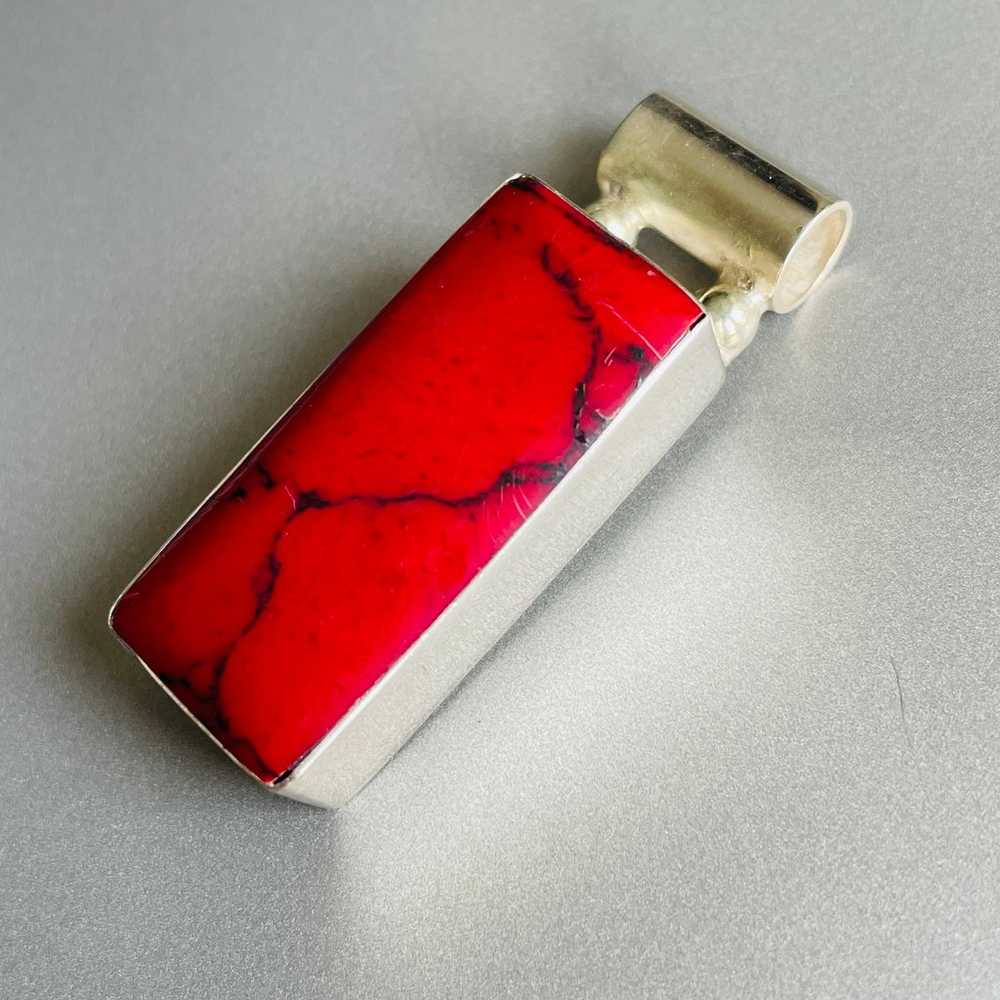 Red Jasper Mexico Sterling Silver Rectangular Bar… - image 3