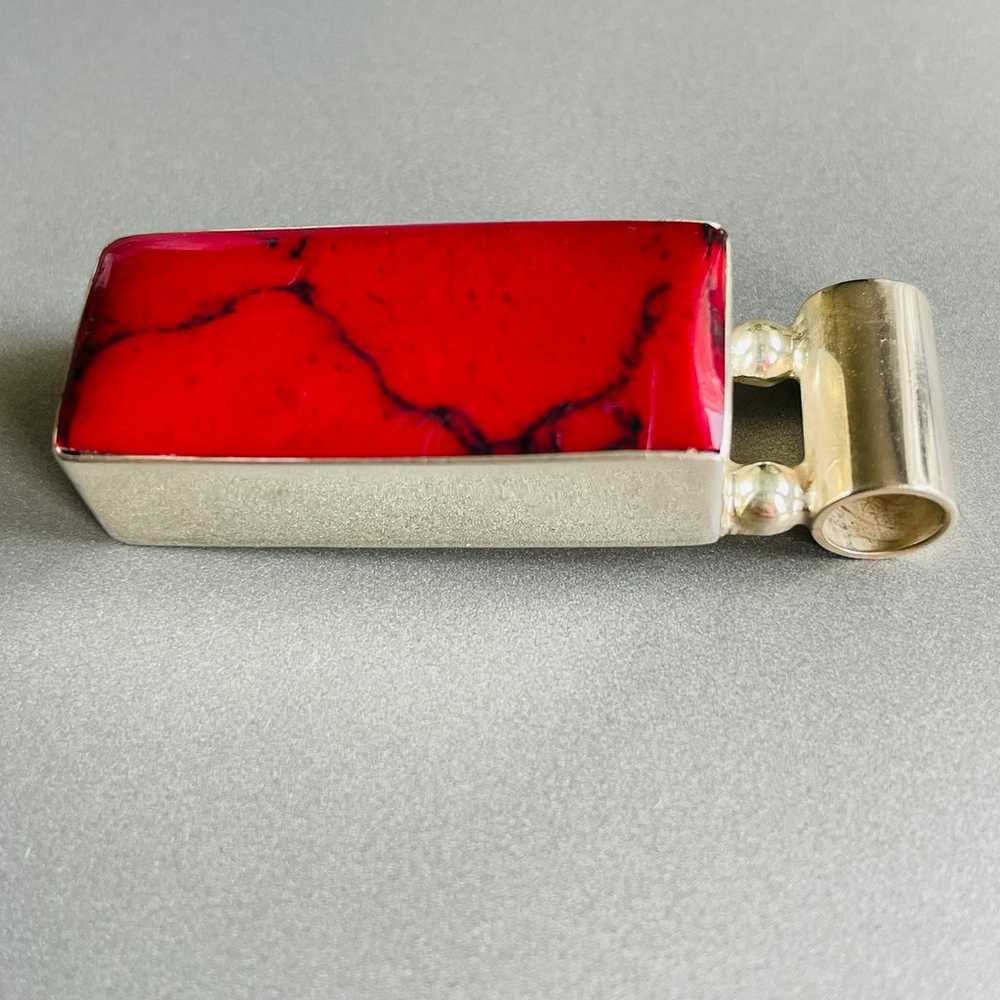 Red Jasper Mexico Sterling Silver Rectangular Bar… - image 4