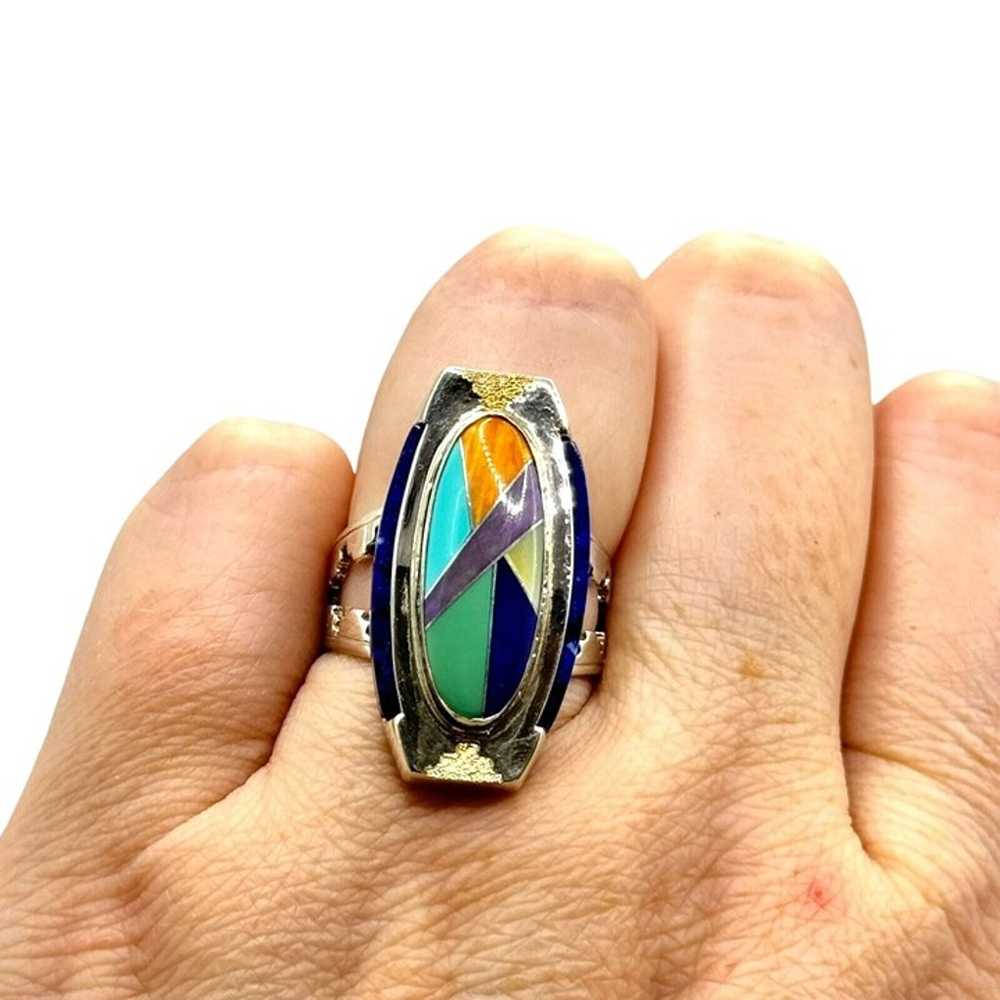 Carolyn Pollack Sterling Silver & 14K Geometric M… - image 1