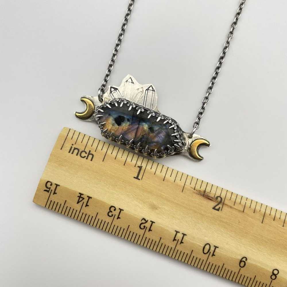 Artisan Sterling Labradorite Necklace Moon Crysta… - image 5