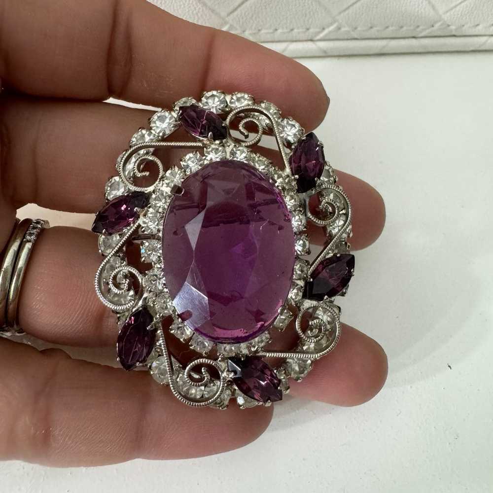 Rare Juliana Delizza & Elster Amethyst pin pendant - image 1