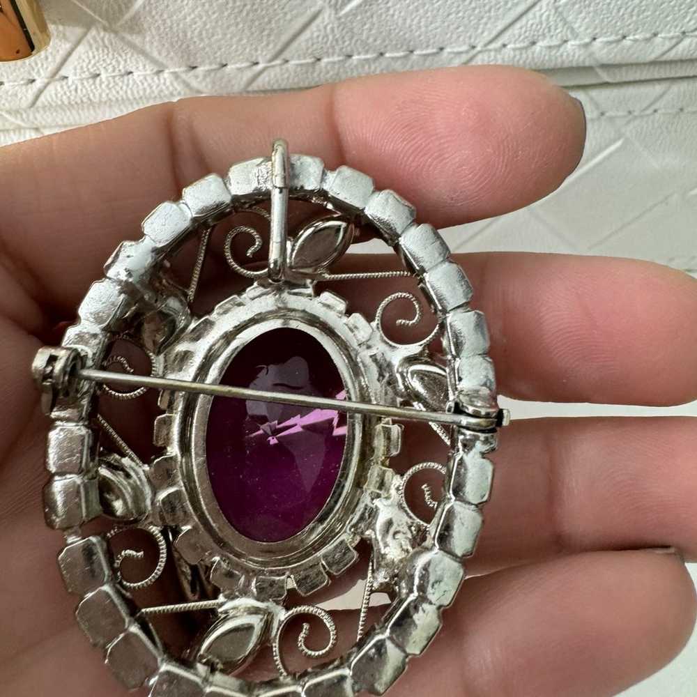 Rare Juliana Delizza & Elster Amethyst pin pendant - image 2