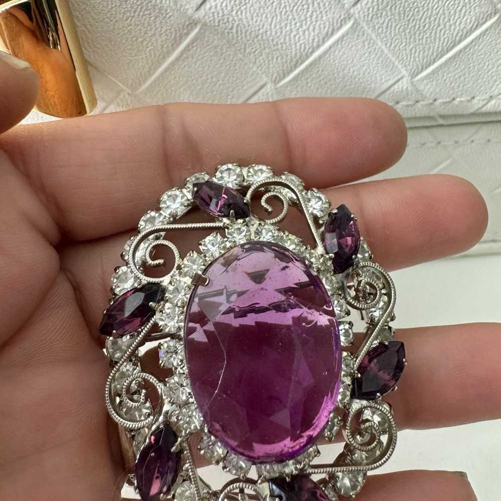 Rare Juliana Delizza & Elster Amethyst pin pendant - image 3