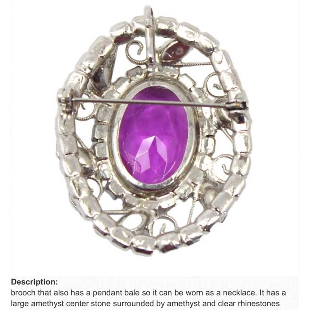 Rare Juliana Delizza & Elster Amethyst pin pendant - image 5