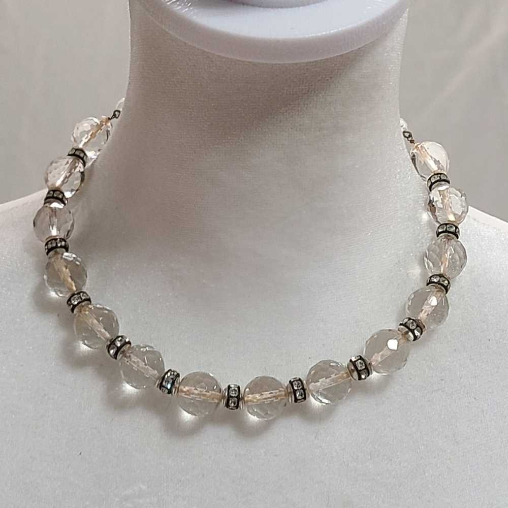 Vintage Faceted Crystal Beaded Necklace - image 1