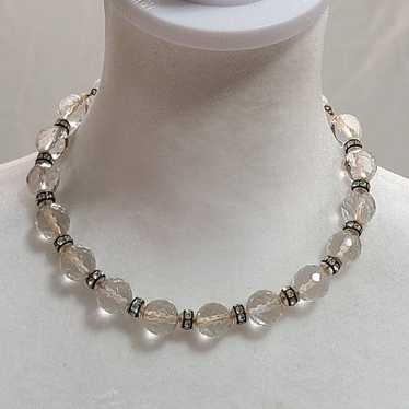 Vintage Faceted Crystal Beaded Necklace - image 1