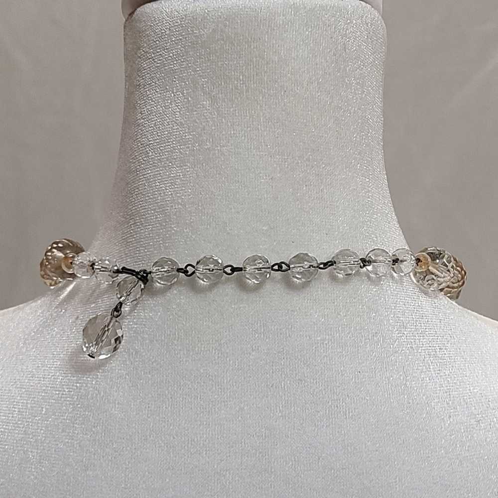 Vintage Faceted Crystal Beaded Necklace - image 2