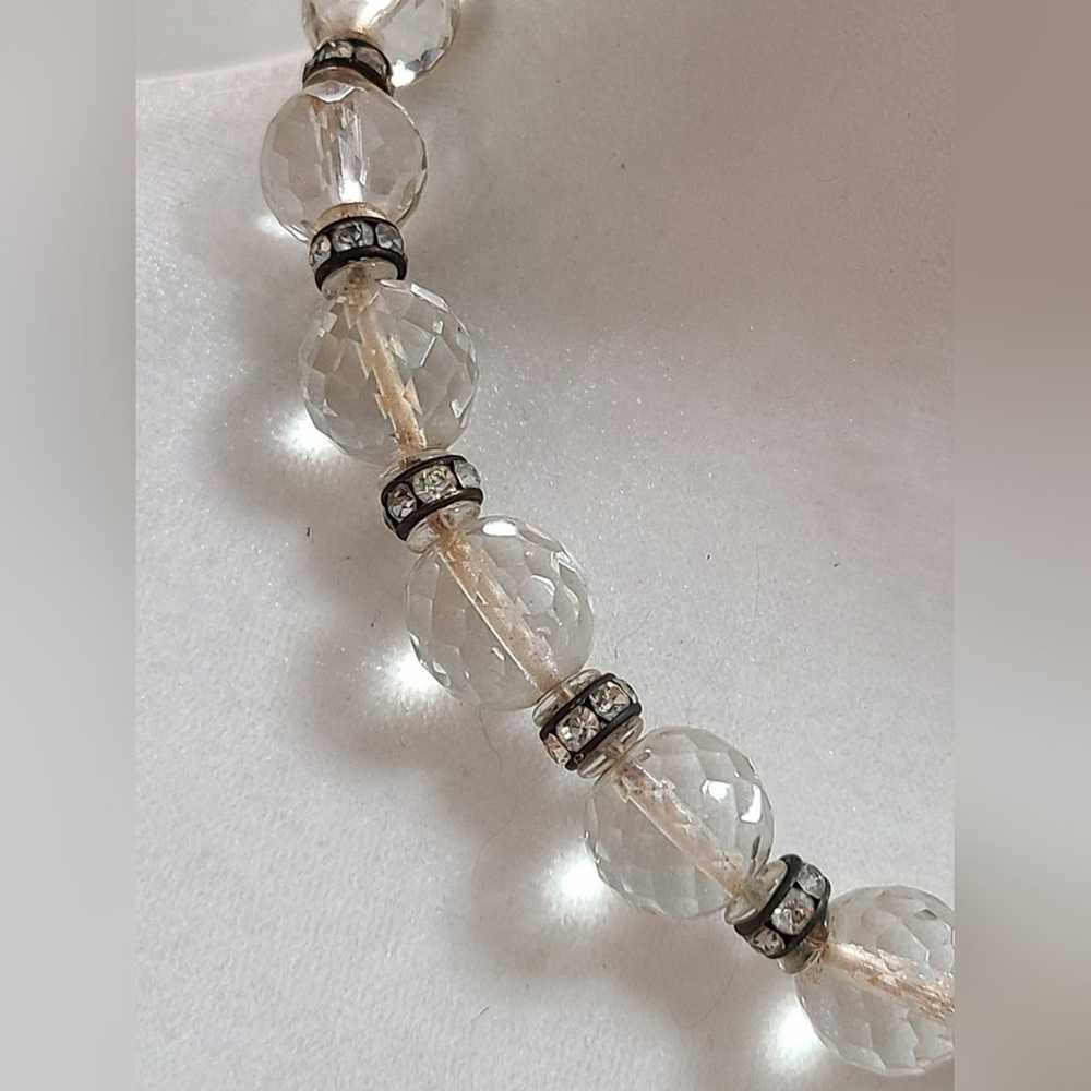 Vintage Faceted Crystal Beaded Necklace - image 4