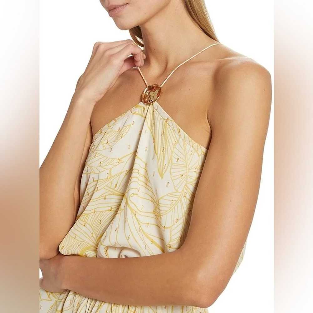 Alexis Womens Ruffle Halter Gold Drawstring Waist… - image 4