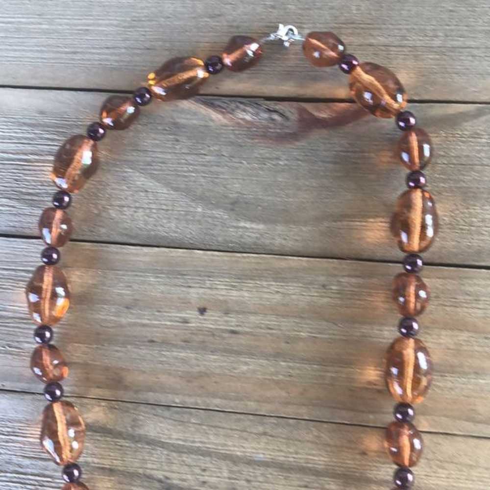 Vintage Hand Beaded Chunky Baltic Amber Stone Nec… - image 11