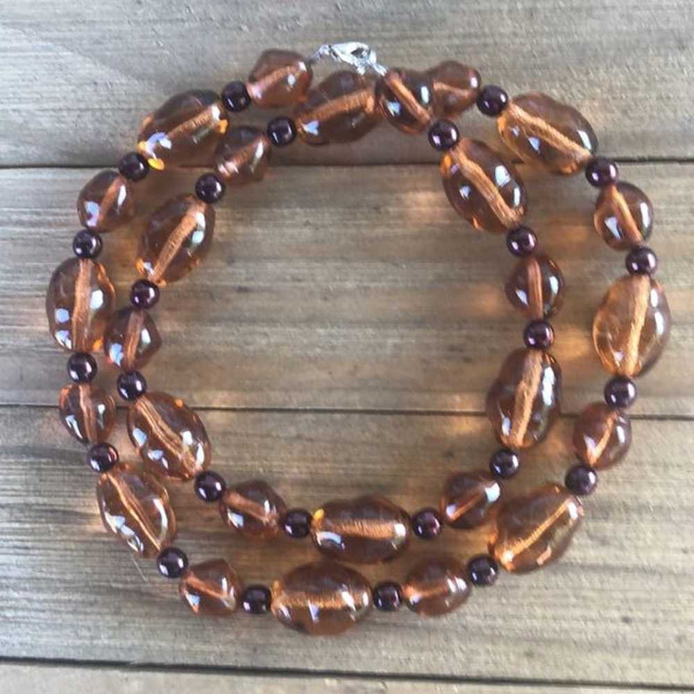 Vintage Hand Beaded Chunky Baltic Amber Stone Nec… - image 2