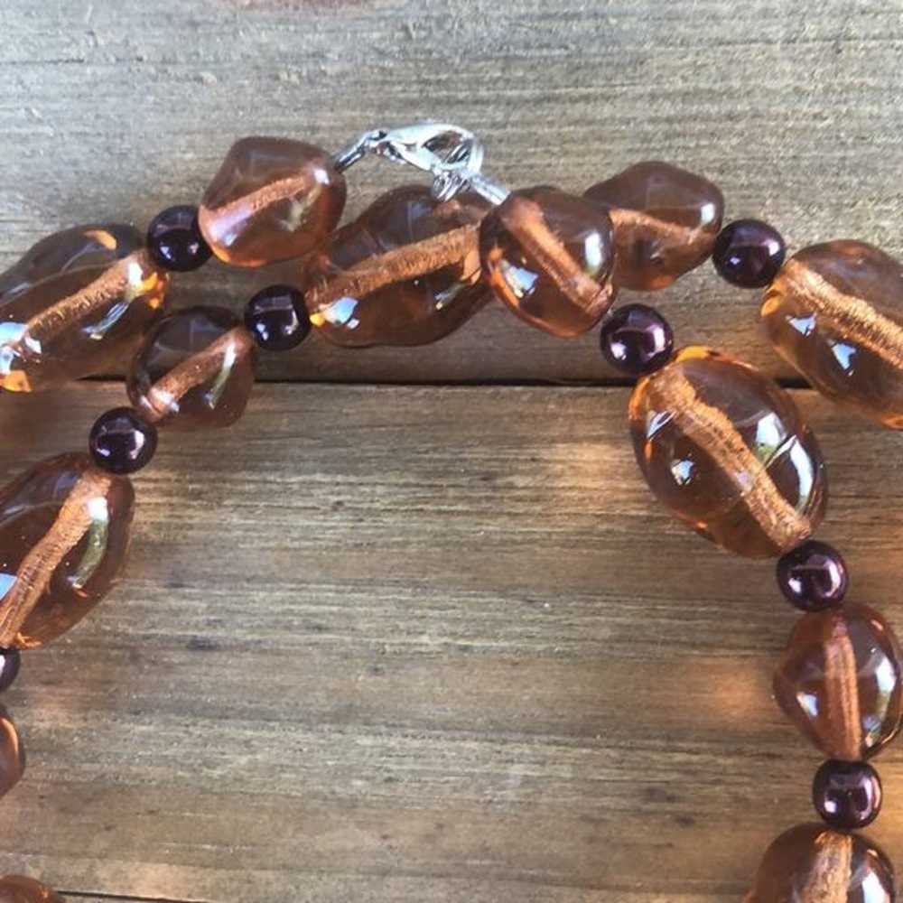 Vintage Hand Beaded Chunky Baltic Amber Stone Nec… - image 3