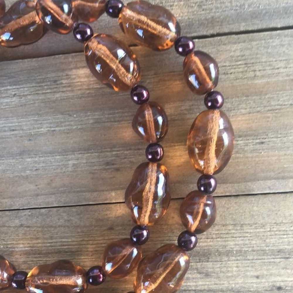 Vintage Hand Beaded Chunky Baltic Amber Stone Nec… - image 4