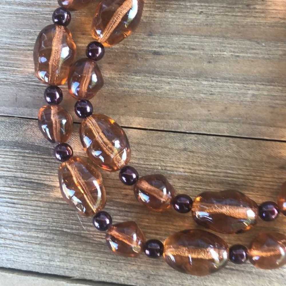 Vintage Hand Beaded Chunky Baltic Amber Stone Nec… - image 6