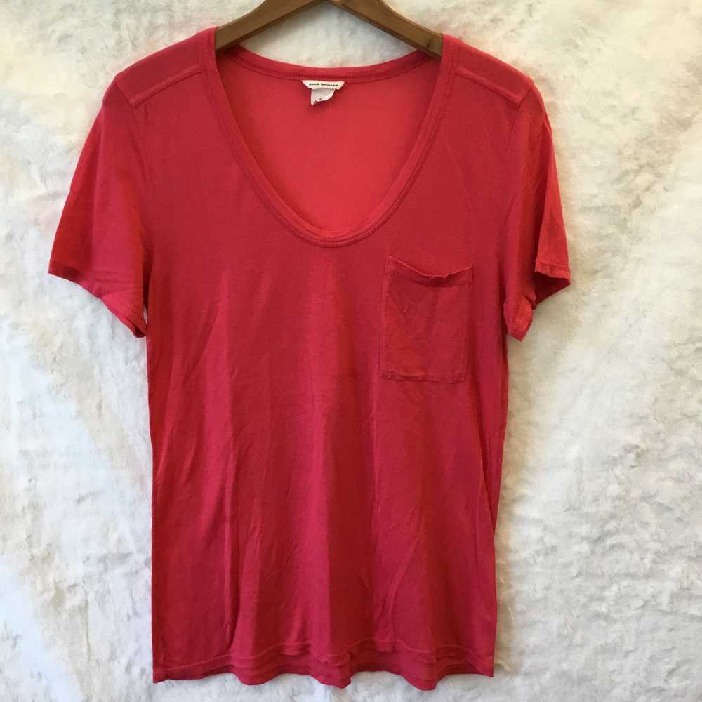 Club Monaco Club Monaco Bright Pink Soft V-Neck T… - image 1