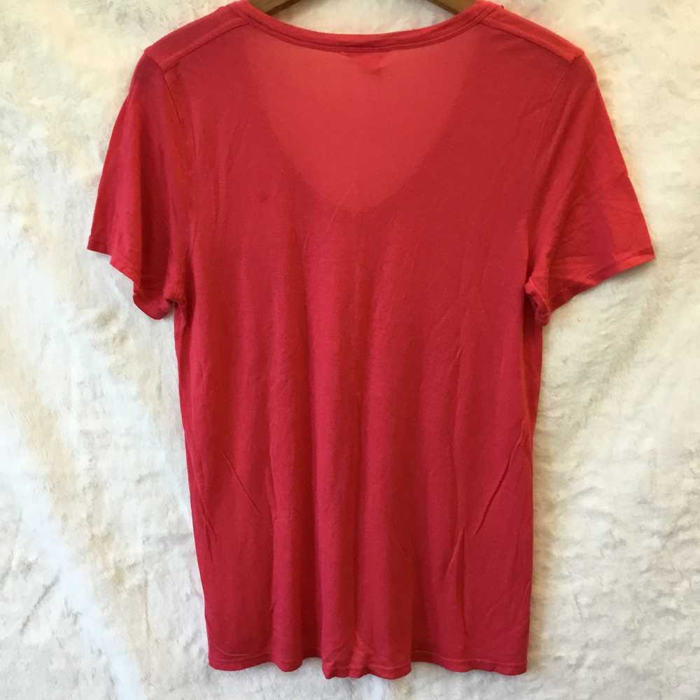 Club Monaco Club Monaco Bright Pink Soft V-Neck T… - image 6