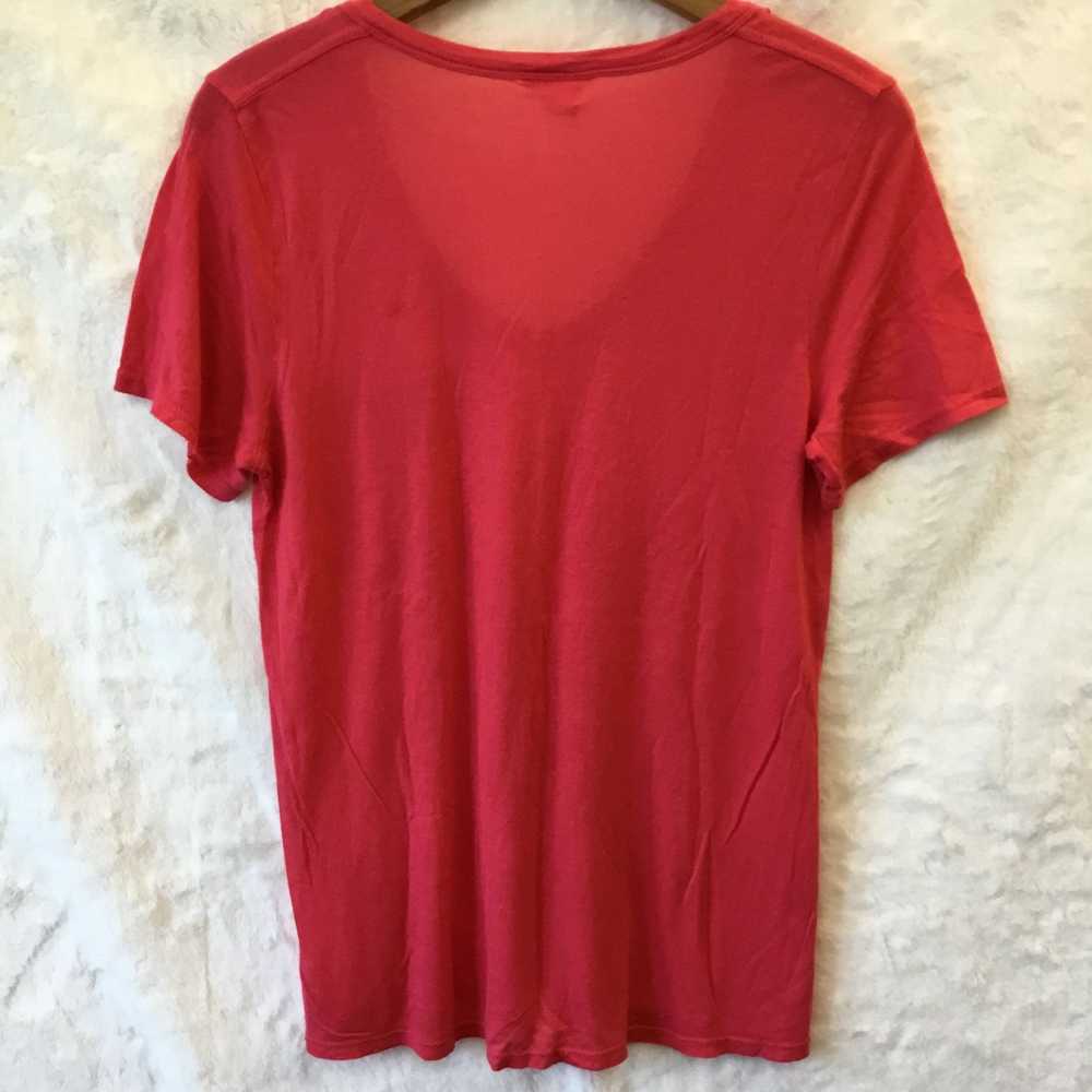 Club Monaco Club Monaco Bright Pink Soft V-Neck T… - image 7