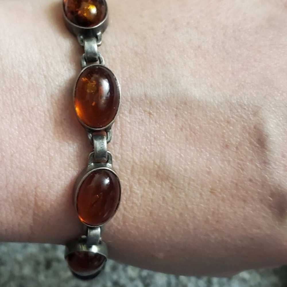 Sterling amber bracelet. Stamped 925 on the clasp… - image 4