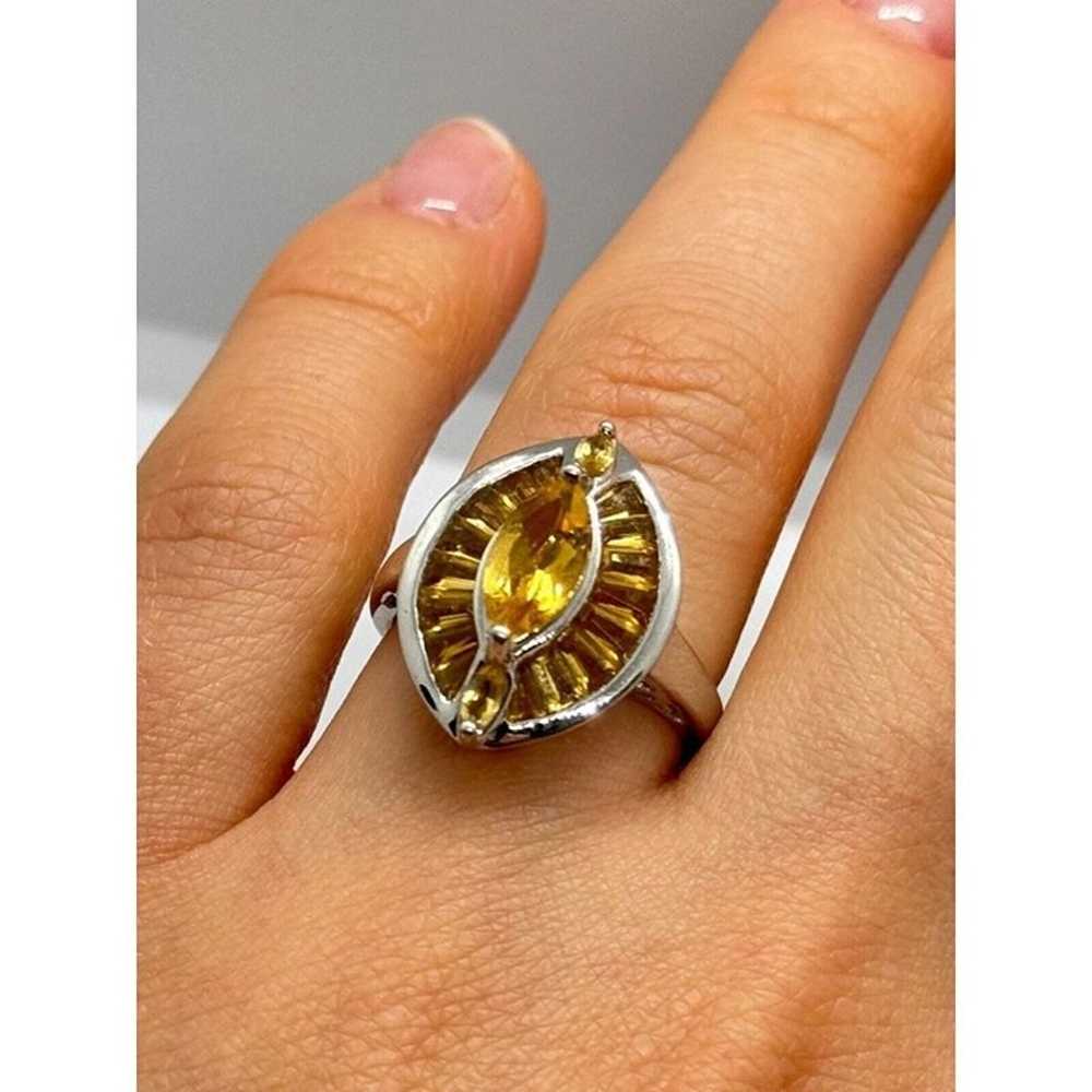 925 STERLING SILVER CITRINE RING SIZE 6.5 - image 2