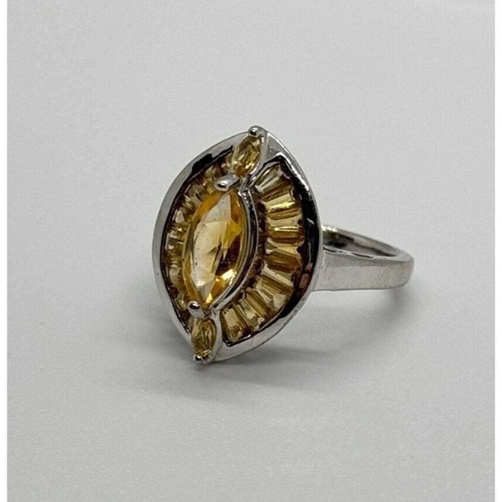 925 STERLING SILVER CITRINE RING SIZE 6.5 - image 3