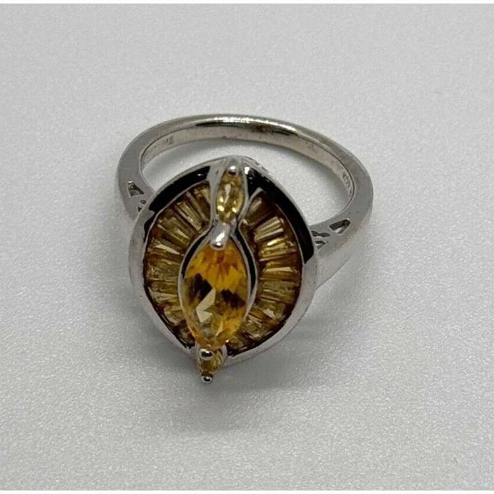 925 STERLING SILVER CITRINE RING SIZE 6.5 - image 4