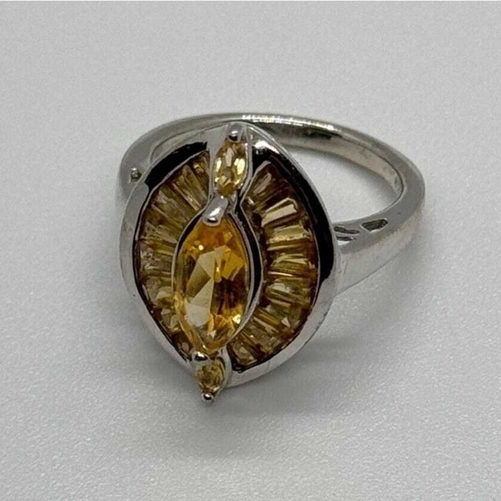 925 STERLING SILVER CITRINE RING SIZE 6.5 - image 6