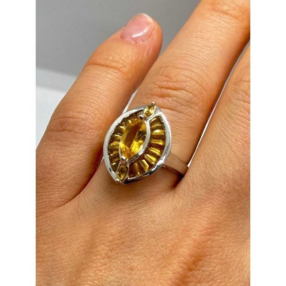 925 STERLING SILVER CITRINE RING SIZE 6.5 - image 9