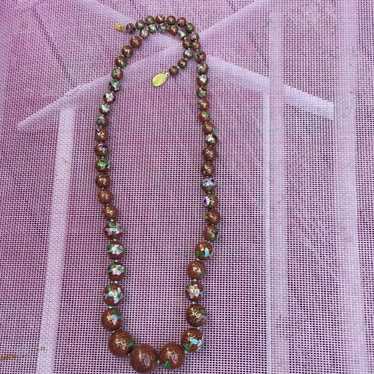 Chinese 26” brown beaded necklace - image 1