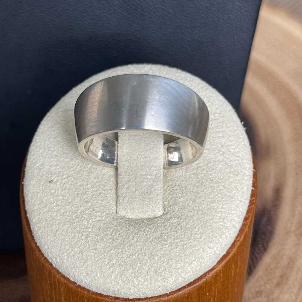 Sterling Silver 925 Marked ‘EWA’ Wide Band Ring 8… - image 3