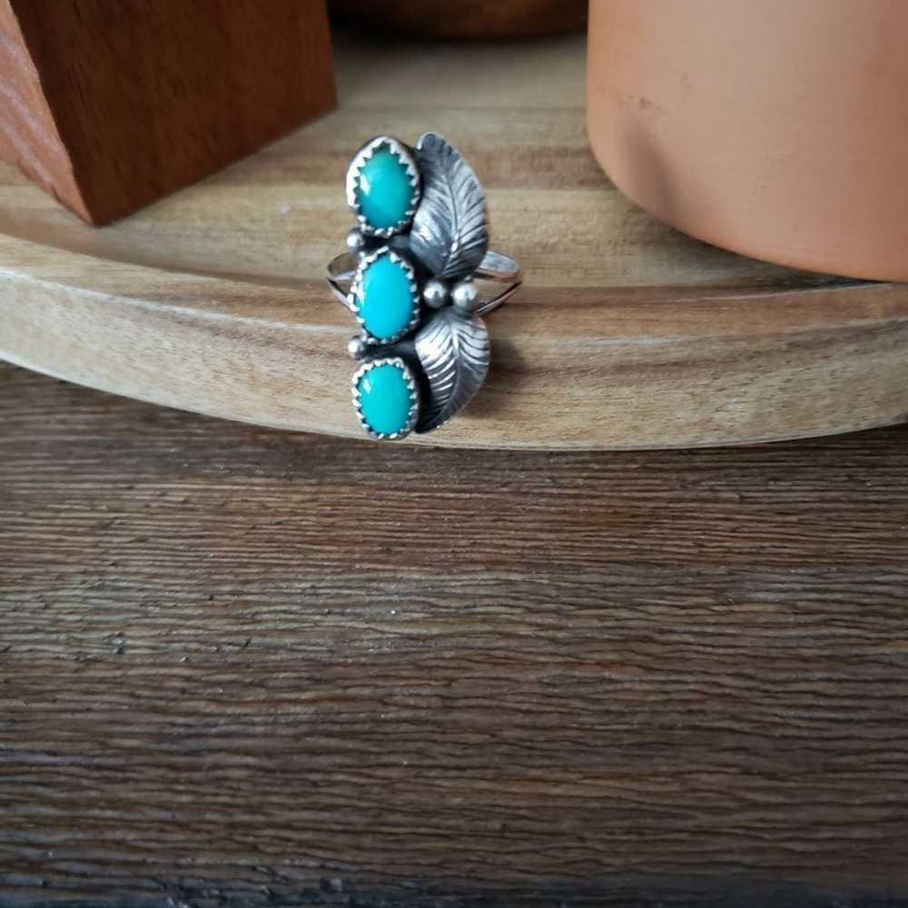 Vintage SS Turquoise Ring - image 1