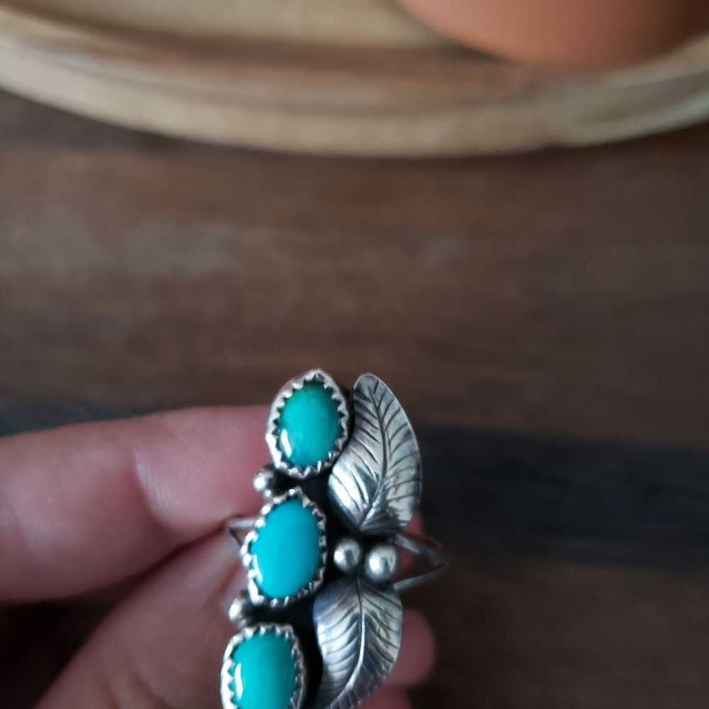 Vintage SS Turquoise Ring - image 2