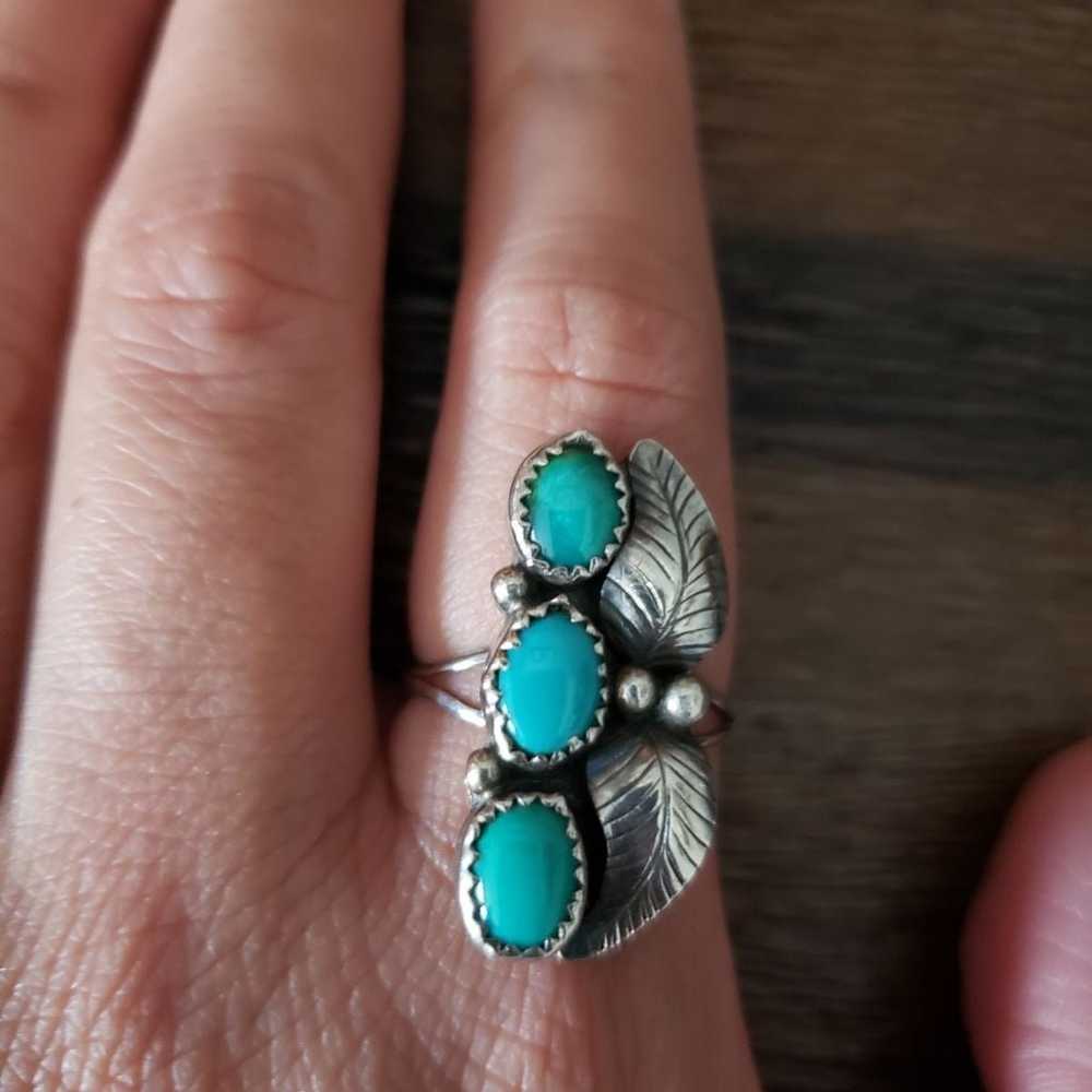 Vintage SS Turquoise Ring - image 4