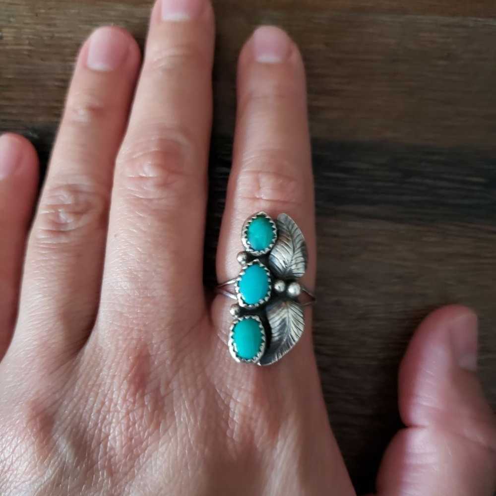 Vintage SS Turquoise Ring - image 5