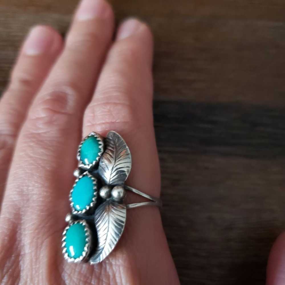 Vintage SS Turquoise Ring - image 6